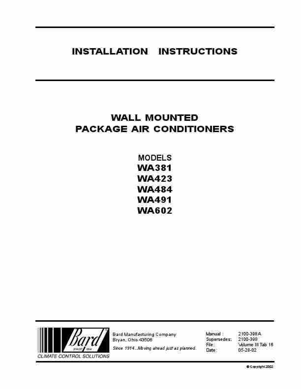 Bard Air Conditioner WA381-page_pdf